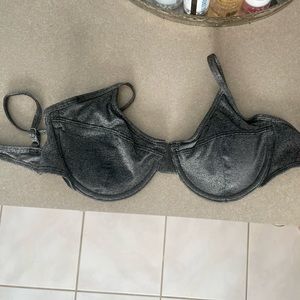 Xhilaration Black Metallic Underwire Bikini Top